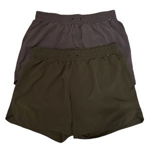 Mondetta Women Large Green &‎ Gray Woven Stretch 2 Pairs Shorts 5” Inseam